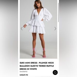 SHOWPO white Suki dress size US 2, AU 6, EU 34, UK 6